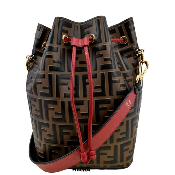 FENDI Mon Tresor Drawstring FF Canvas Bucket Bag Multicolor