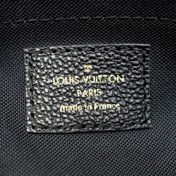 LOUIS VUITTON Daily Pouch Monogram Embossed Leather Clutch Bag Black
