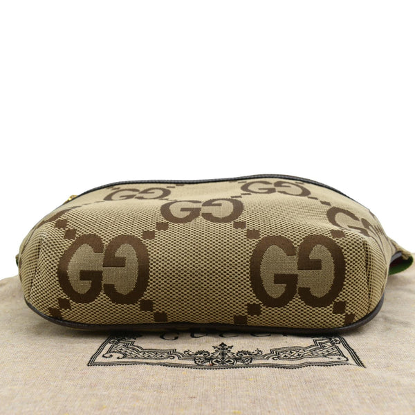 GUCCI Jumbo GG Canvas Leather Belt Bag Camel 696031