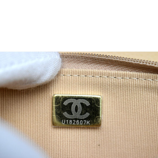 CHANEL CC WOC Leather Wallet On Chain Crossbody Bag Camel