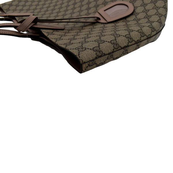 GUCCI Reversible GG Supreme Canvas Leather Tote Bag Beige