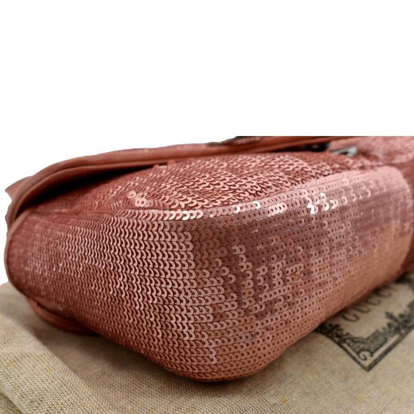 GUCCI GG Mini Marmont Sequin Shoulder Bag Pink 446744