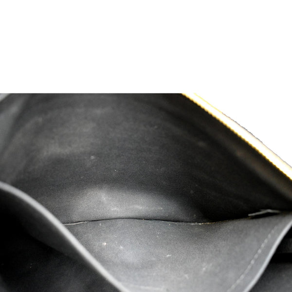 LOUIS VUITTON Daily Pouch Monogram Embossed Leather Clutch Bag Black