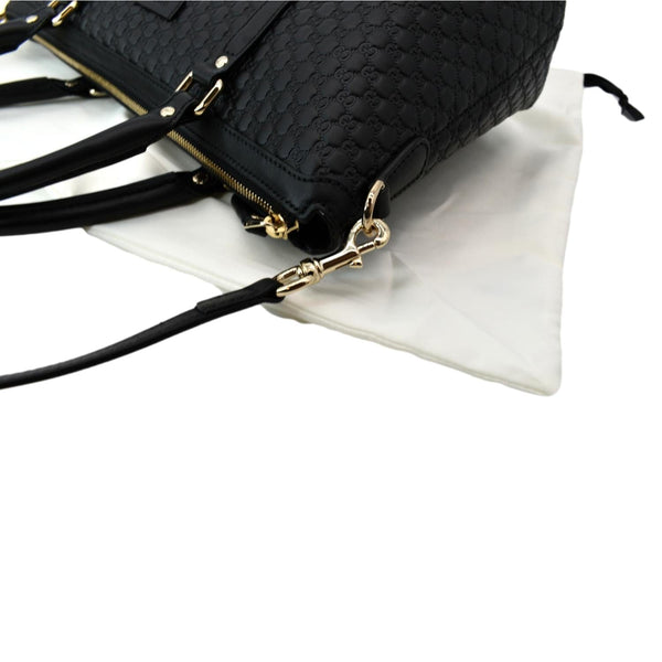 GUCCI Convertible GG Microguccissima Leather Satchel Bag Black 449656