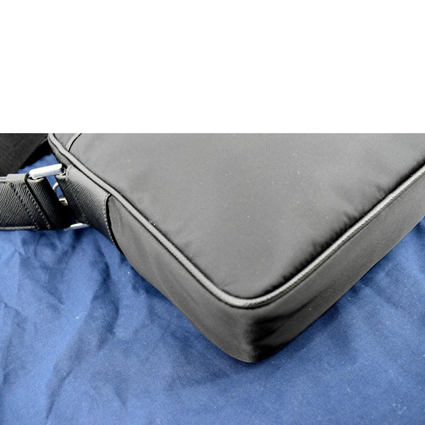 PRADA Re-Nylon Saffiano Leather Crossbody Bag Black
