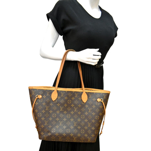 Louis Vuitton Neverfull MM Monogram Canvas Tote Bag - Full View