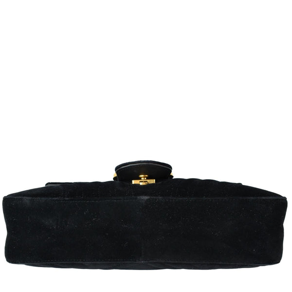 GUCCI GG Marmont Velvet Shoulder Bag Navy Blue 443496