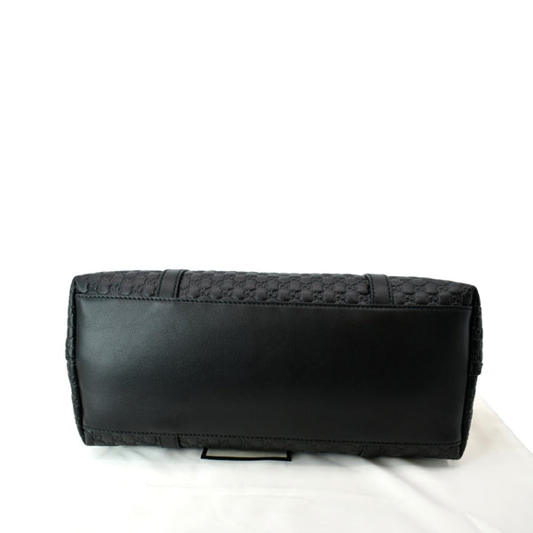 GUCCI Convertible GG Microguccissima Leather Satchel Bag Black 449656