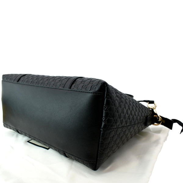 GUCCI Convertible GG Microguccissima Leather Satchel Bag Black 449656