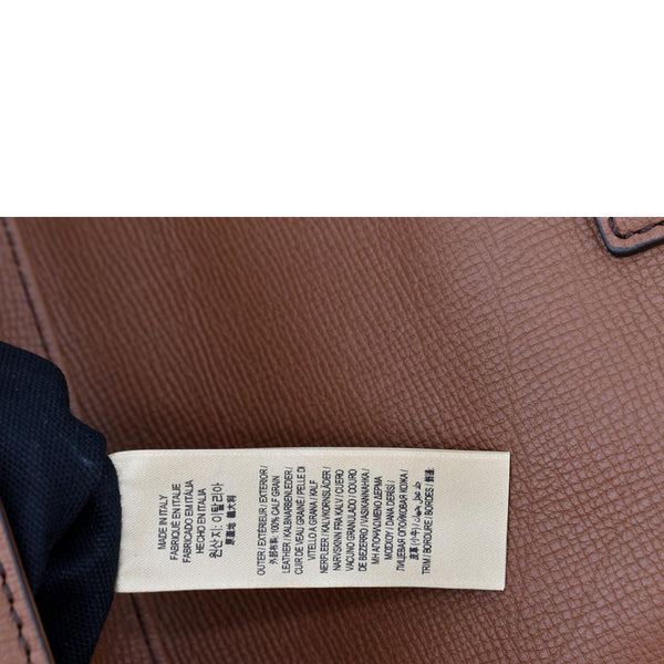 BURBERRY Derby House Check Leather Tote Shoulder Bag Dusty Pink