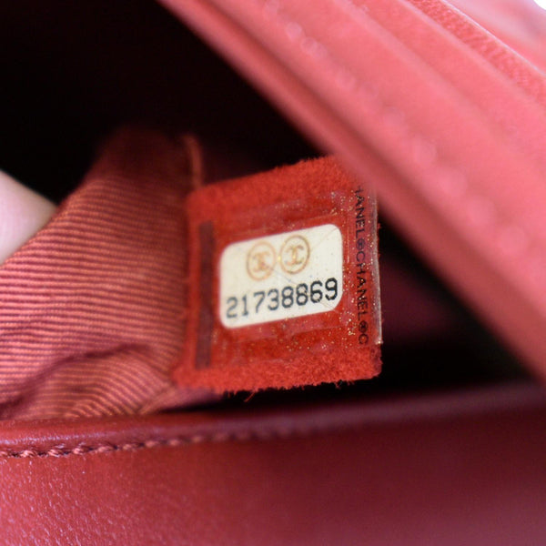 Chanel Medium Boy Flap Calf Leather Shoulder Bag Red - Tag