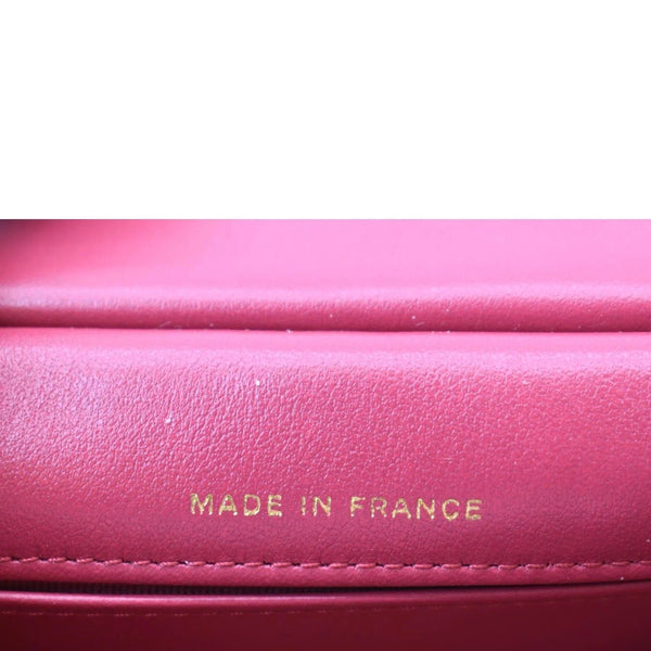 CHANEL Women Top Handle Flap Card Holder Quilted Leather Chain Shoulder Bag Red