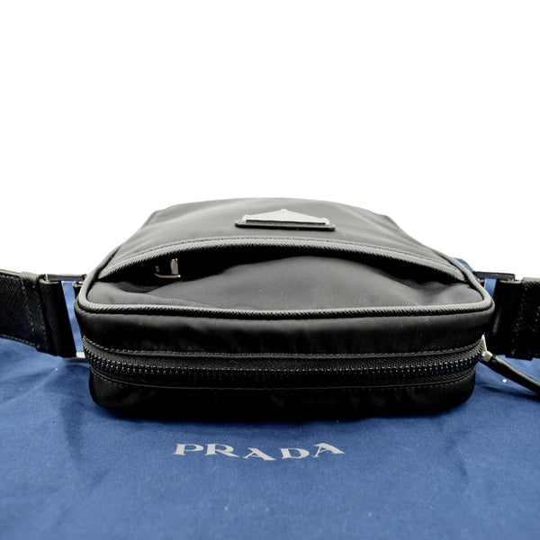 PRADA Re-Nylon Saffiano Leather Crossbody Bag Black
