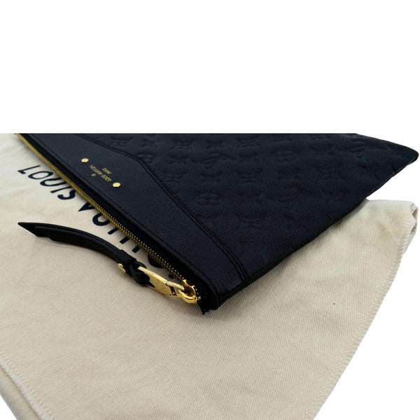 LOUIS VUITTON Daily Pouch Monogram Embossed Leather Clutch Bag Black