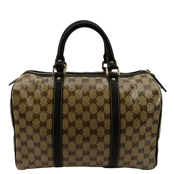 GUCCI Crystal Coated GG Canvas Boston Bag Beige 265697