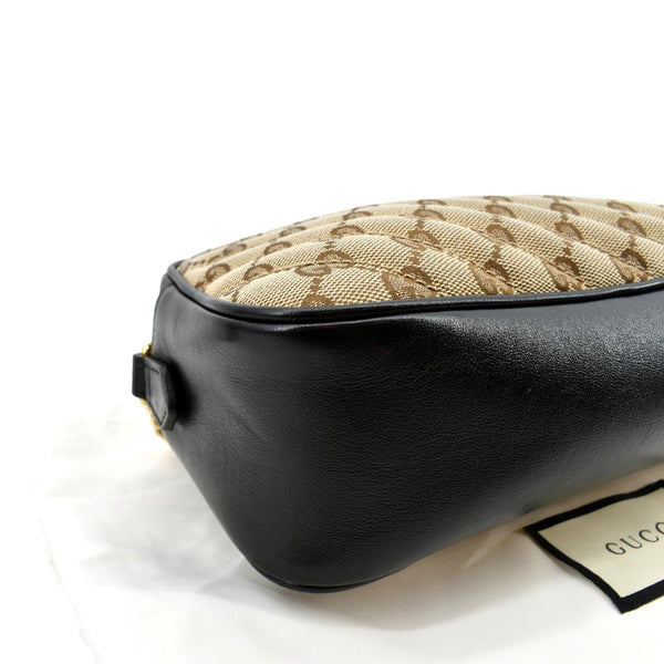 GUCCI GG Marmont Small Matelasse Canvas Leather Crossbody Bag Beige 447632