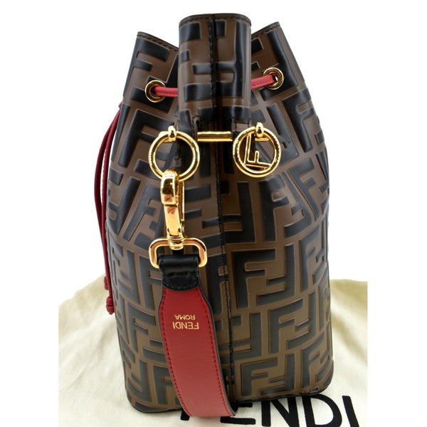 FENDI Mon Tresor Drawstring FF Canvas Bucket Bag Multicolor