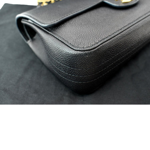 CHANEL Classic Medium Double Flap Caviar Leather Shoulder Bag Black