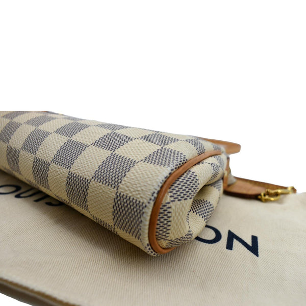Louis Vuitton Pochette Eva Damier Azur Clutch Bag White - Bottom Right