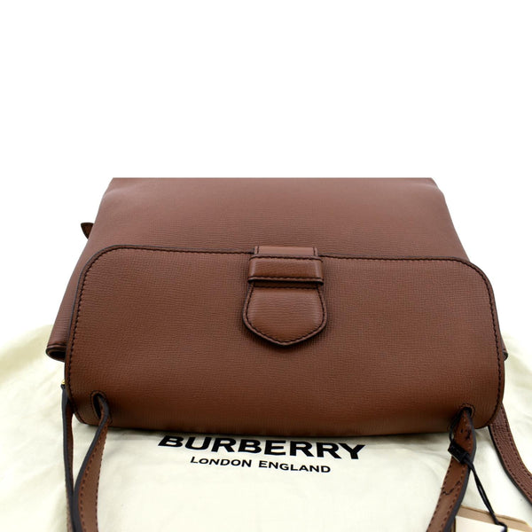 BURBERRY Derby House Check Leather Tote Shoulder Bag Dusty Pink