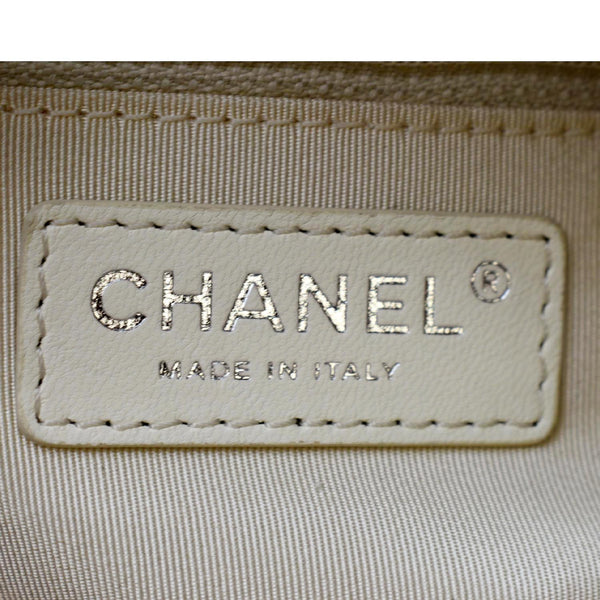 CHANEL Feather Weight Quilted Calfskin Bowling Bag Ivory