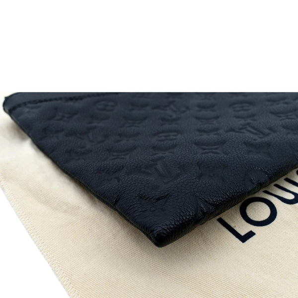 LOUIS VUITTON Daily Pouch Monogram Embossed Leather Clutch Bag Black