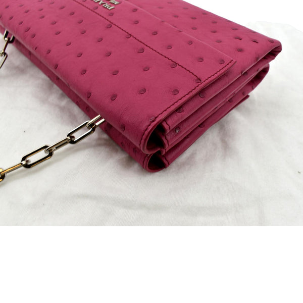 PRADA Leather Chain Shoulder Bag Pink BT0992