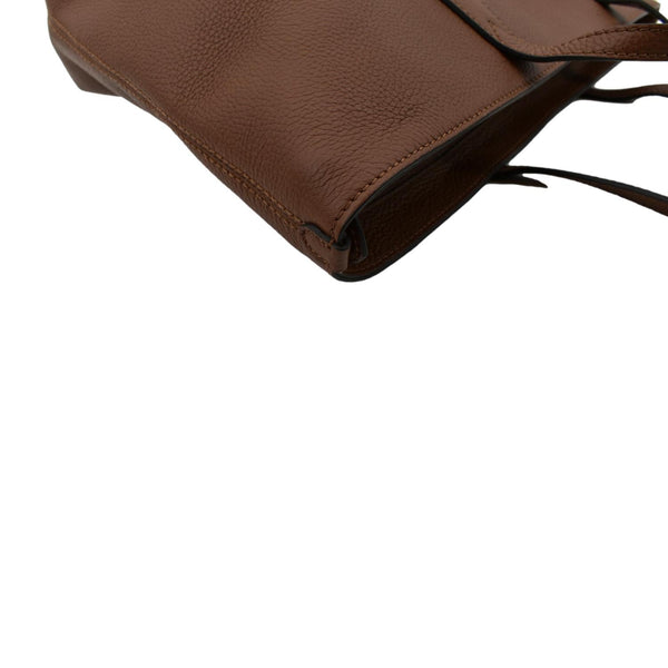 Burberry Logo Medium Embossed Leather Tote Bag in Tan - Top Right