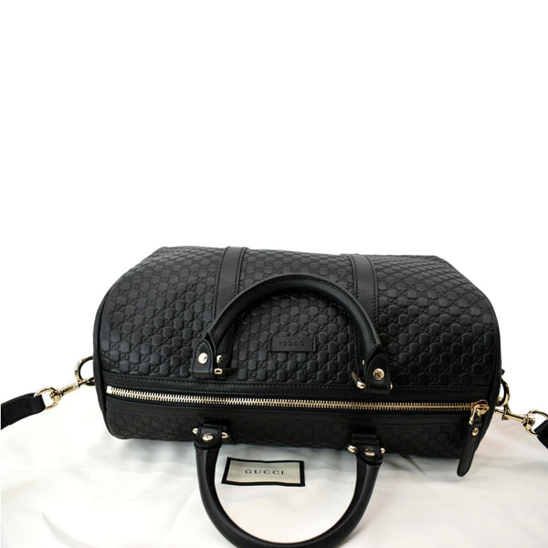GUCCI Microguccissima Leather Boston Bag Black 449646