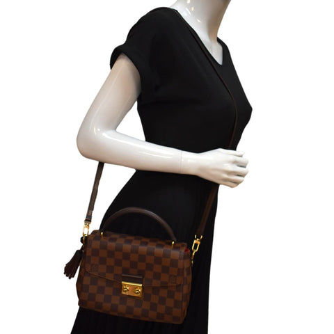 LOUIS VUITTON Croisette Damier Ebene Crossbody Bag Brown