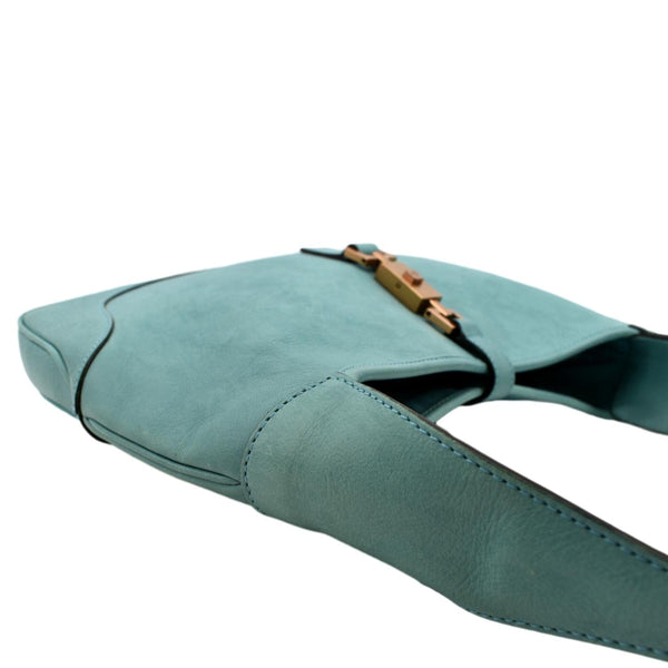 GUCCI Jackie Leather Hobo Bag Turquoise 00963