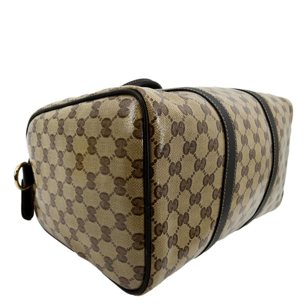 GUCCI Crystal Coated GG Canvas Boston Bag Beige 265697