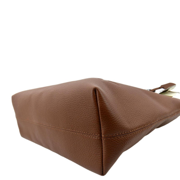 Burberry Logo Medium Embossed Leather Tote Bag in Tan - Bottom Right