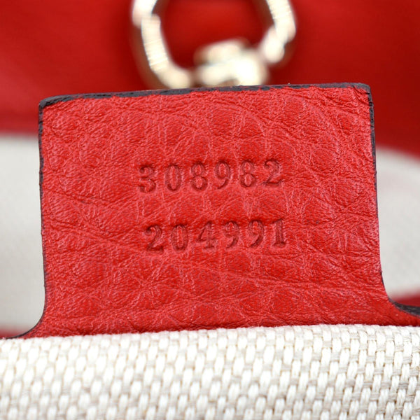 GUCCI Soho Pebbled Leather Chain Shoulder Bag Red 308982