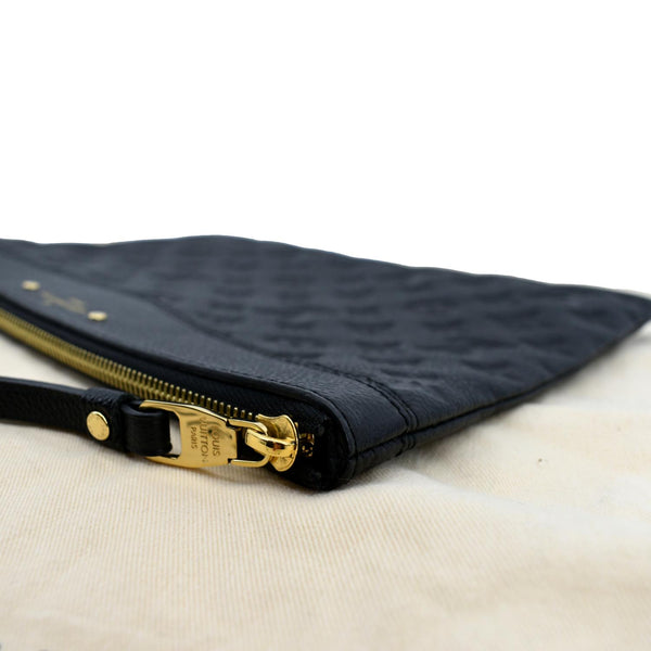 LOUIS VUITTON Daily Pouch Monogram Embossed Leather Clutch Bag Black