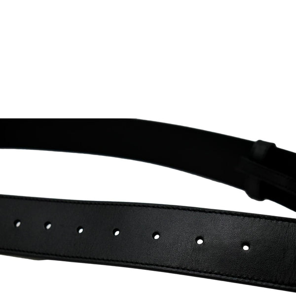 GUCCI Double G Buckle Leather Belt Black 406831 Size 85