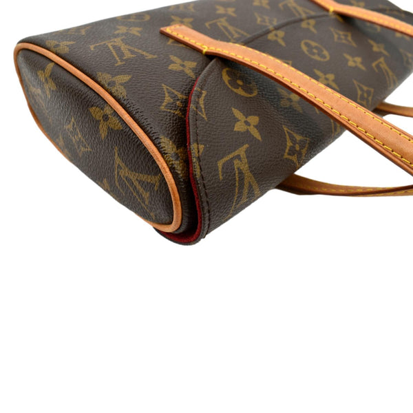 LOUIS VUITTON Sonatine Monogram Canvas Satchel Bag Brown