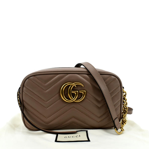 GUCCI GG Marmont Matelasse Leather Crossbody Bag Dusty Pink 447632