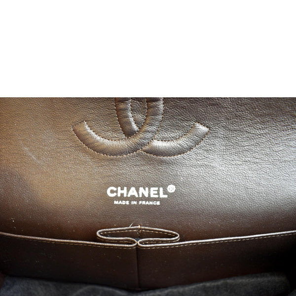 CHANEL Reissue Double Flap Leather Shoulder Bag Brown