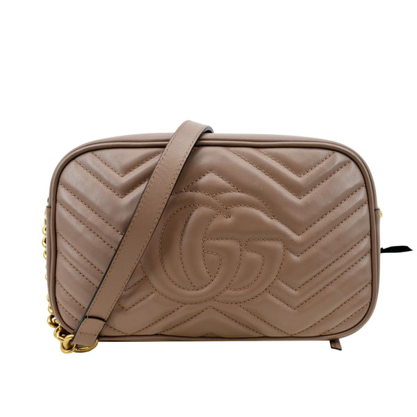 GUCCI GG Marmont Matelasse Leather Crossbody Bag Dusty Pink 447632