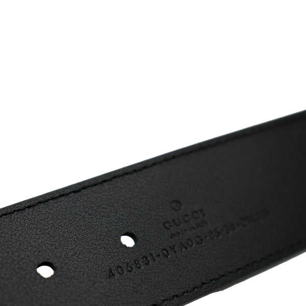 GUCCI Double G Buckle Leather Belt Black 406831 Size 85