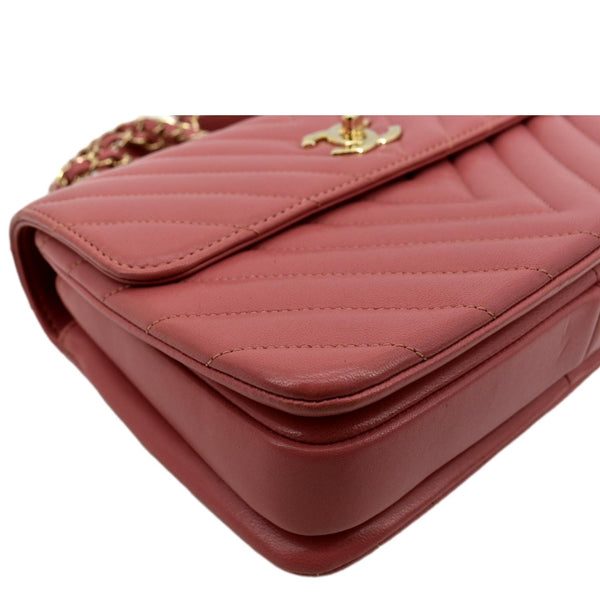 CHANEL Trendy CC Chevron Top Handle Flap Shoulder Bag Light Pink