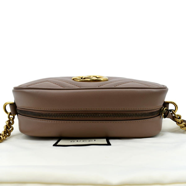 GUCCI GG Marmont Matelasse Leather Crossbody Bag Dusty Pink 447632