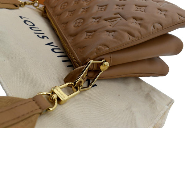 LOUIS VUITTON Coussin PM Monogram Embossed Shoulder Bag Camel