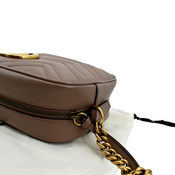 GUCCI GG Marmont Matelasse Leather Crossbody Bag Dusty Pink 447632