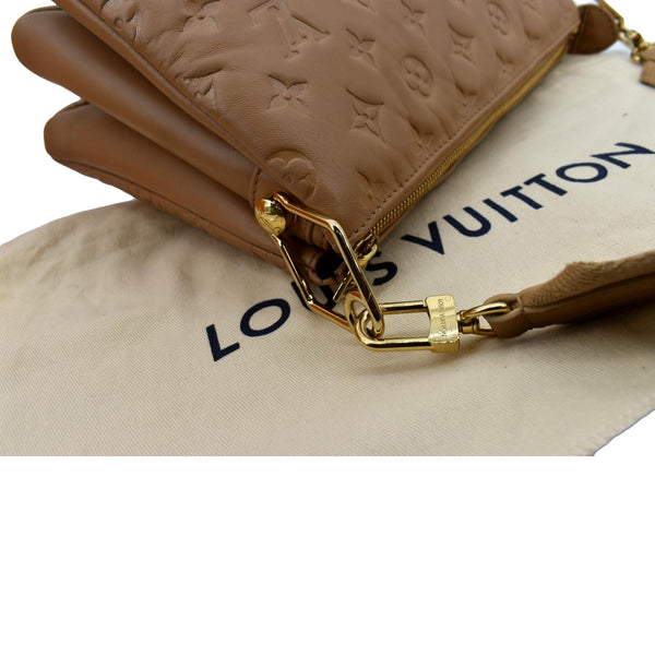 LOUIS VUITTON Coussin PM Monogram Embossed Shoulder Bag Camel