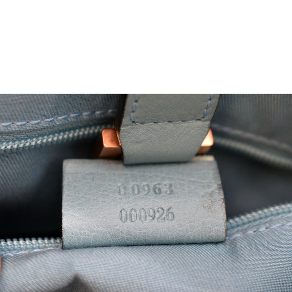 GUCCI Jackie Leather Hobo Bag Turquoise 00963