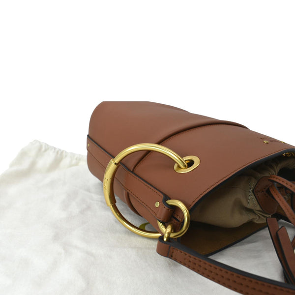 CHLOE Roy Small Calfskin Leather Bucket Shoulder Bag Brown