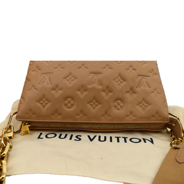 LOUIS VUITTON Coussin PM Monogram Embossed Shoulder Bag Camel