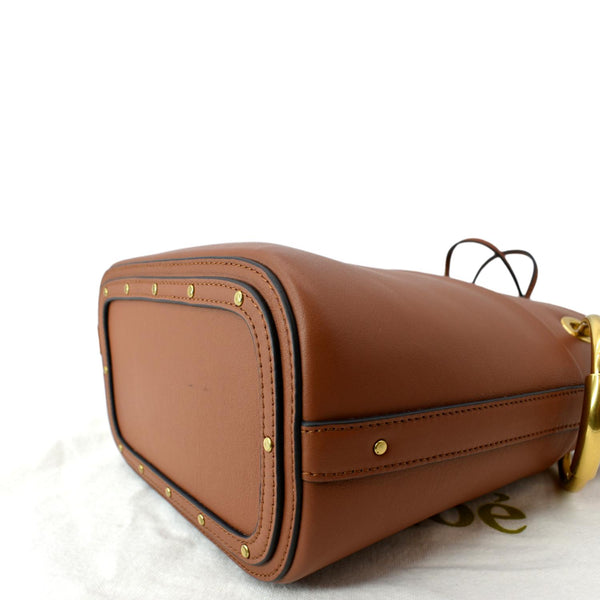 CHLOE Roy Small Calfskin Leather Bucket Shoulder Bag Brown